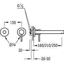 Grifo de pared para lavabo Max-Tres redondo