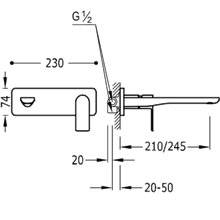 Grifo de pared para lavabo Loft-Tres