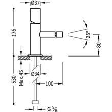 Grifo de bidé Max-Tres tubular con volante