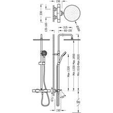 Conjunto de ducha termostática ECO Max-Tres barra telescópica