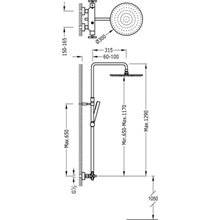 Conjunto de ducha termostática ECO Max-Tres barra telescópica y manetas
