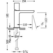 Grifo de lavabo Loft-Tres caño cascada horizontal