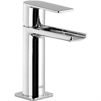Grifo de lavabo Loft-Tres ca&ntilde;o cascada libre con maneta