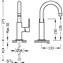 Grifo de lavabo Loft-Tres 27,5cm x 13,3cm con maneta ECO