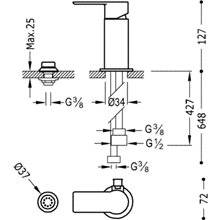 Grifo de bidé Loft-Tres con duchita