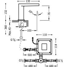 Grifo de lavabo electrónico Class-Tres ECO