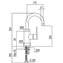 Grifo de lavabo Lex-Tres 32,4cm x 17,3cm con maneta ECO