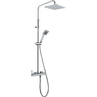 Conjunto de ducha Lex-Tres cuadrado barra telesc&oacute;pica