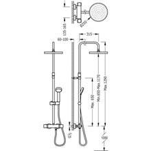 Conjunto de ducha termostática ECO Lex-Tres barra telescópica