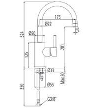 Grifo de lavabo Alplus 32,4cm de alto con maneta ECO