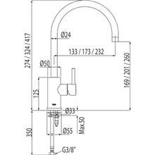 Grifo de lavabo Alplus 41,7cm de alto con maneta ECO