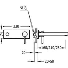 Grifo de pared para lavabo Alplus