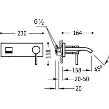 Grifo de pared para lavabo Alplus caño cascada