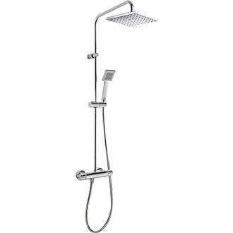 Conjunto de ducha termost&aacute;tica ECO Flat-Tres cuadrado