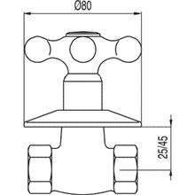 Llave de paso de 3/4" Clasic-Tres agua fría