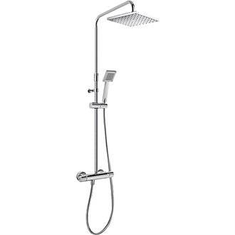 Conjunto de ducha termost&aacute;tica ECO FLAT Tres barra deslizante