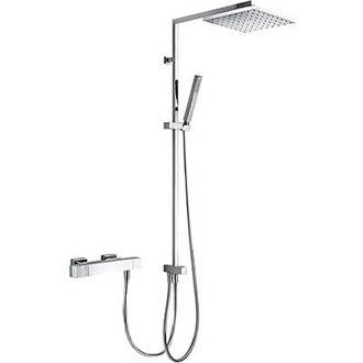Conjunto de ducha ECO CUADRO Tres termost&aacute;tica easyClean