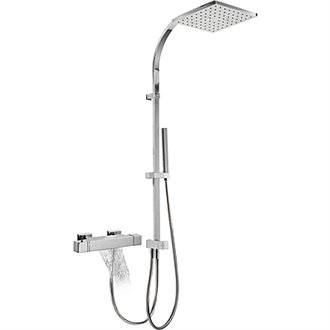 Conjunto de ba&ntilde;era-ducha ECO CUADRO Tres termost&aacute;tica