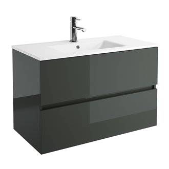 Mueble 101cm Gris brillo 2 cajones SALGAR FUSSION LINE