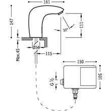 Grifo de lavabo electrónico TRESTRONIC ECO