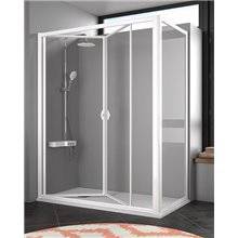 Mampara angular vidrio puerta plegable AH300 Kassandra