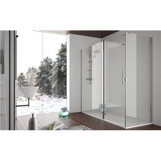Mampara angular puerta abatible + lateral SA503 Kassandra