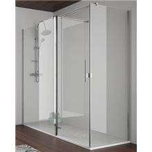 Mampara angular puerta abatible + lateral SA503 Kassandra