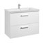 Mueble 80cm dos cajones blanco Prisma Roca