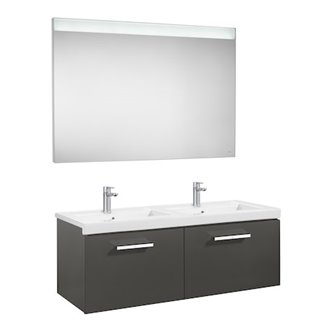 Pack mueble 120cm dos cajones gris antracita Prisma Roca