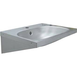 Lavabo mural rectangular acero satinado NOFER