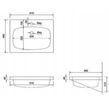 Lavabo mural rectangular acero satinado NOFER
