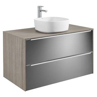 Mueble 100cm espejo fumato sobrencimera Inspira Soft Roca
