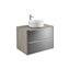 Mueble 80cm espejo fumato sobrencimera Inspira Round Roca