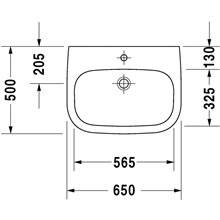 Lavabo mural 65 Med D-Code DURAVIT