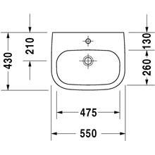 Lavabo mural 55 Med D-Code DURAVIT