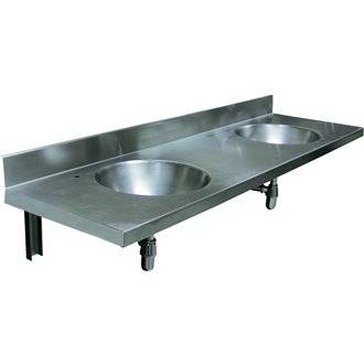 Lavabo mural doble acero NOFER