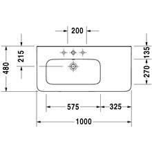 Lavabo asimétrico izq para mueble 100 DuraStyle Duravit