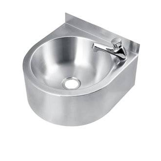 Lavabo mural design semicircular acero NOFER