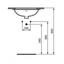Lavabo bajo encimera rectangular 50 CONNECT Ideal Standard