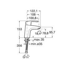 Grifo de lavabo con cuerpo liso Monodin-N Roca