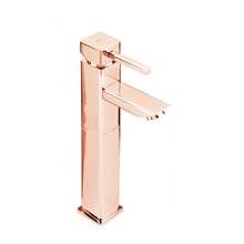 Grifo monomando lavabo alto oro rosa Catral