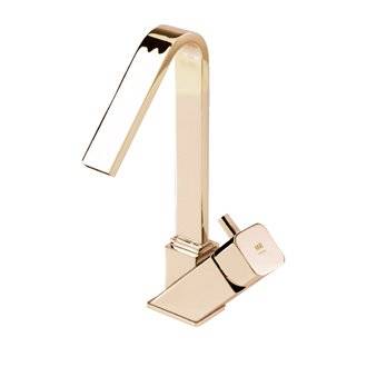 Grifo monomando lavabo ca&ntilde;o alto oro Catral