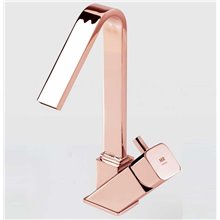 Grifo monomando lavabo caño alto oro rosa Catral
