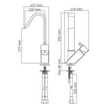 Grifo monomando lavabo caño alto oro rosa Catral