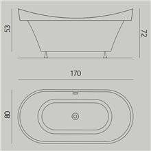 Bañera Drop encastrada con estructura b10