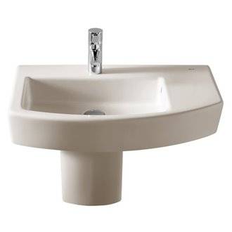 Lavabo semipedestal pergam&oacute;n Hall 65x42cm Roca