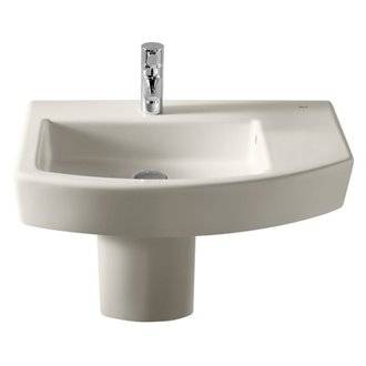 Lavabo semipedestal edelweiss Hall 65x42cm Roca