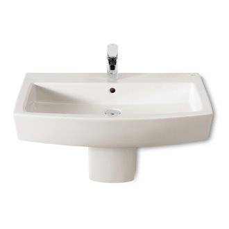 Lavabo semipedestal pergam&oacute;n Hall 65x49,5cm Roca