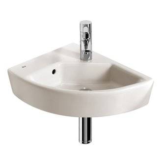 Lavabo mural pergam&oacute;n Hall 35x43cm izda Roca