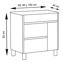 Mueble con lavabo Blanco brillo Caprera TEGLER